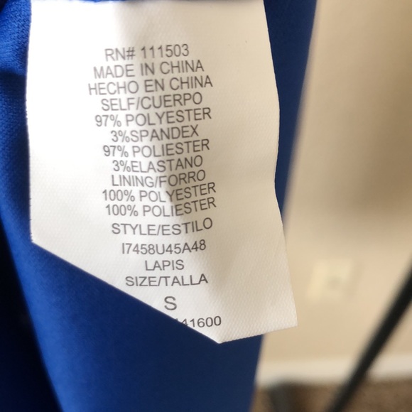 Lily Rose Royal Blue Cold Shoulder Dress - Picture 13 of 14